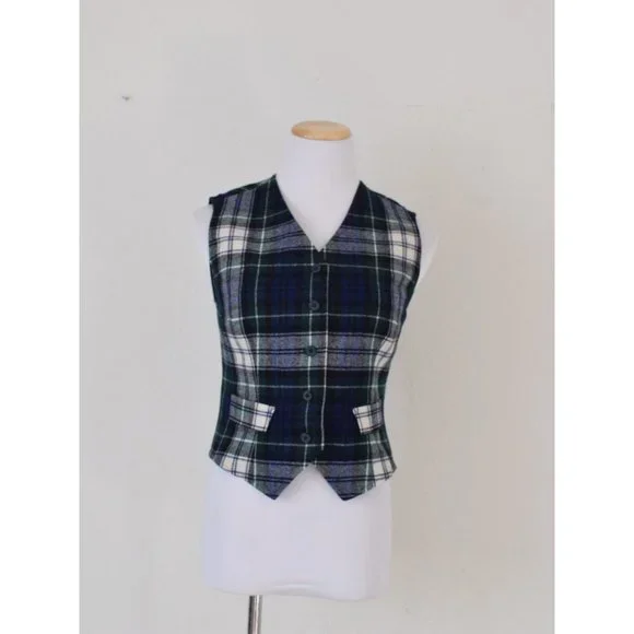 Vintage Sleeveless 90s Pendleton Plaid Waistcoat Vest - Picture 4 of 10